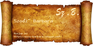 Szoó Barbara névjegykártya